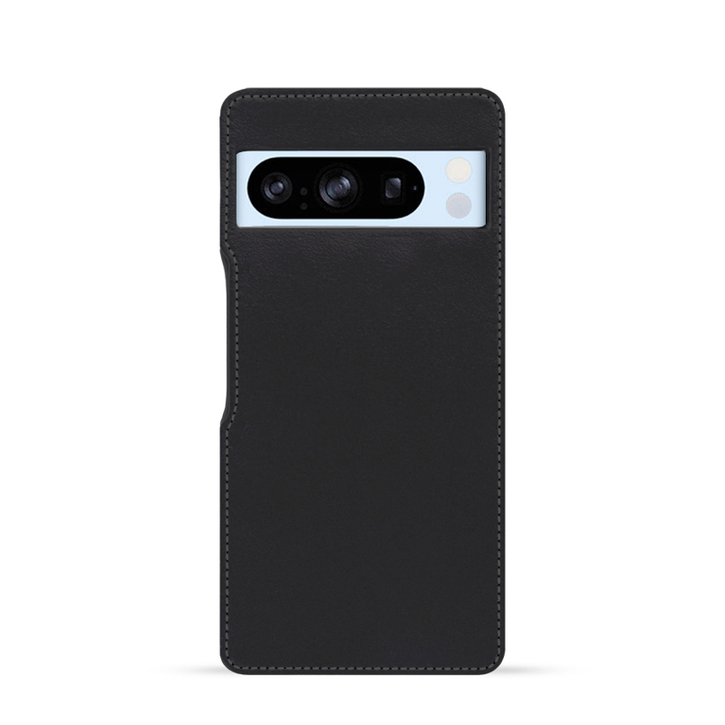 Coque cuir Google Pixel 8 Pro - Blanc escumo - Couture ( Pantone #D6D6D1 )