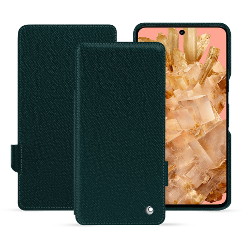 Lujosa funda con solapa horizontal para Google Pixel 8 | Elegancia y protección de alta gamaVert séduisant ( Pantone #1d3c34 ) 