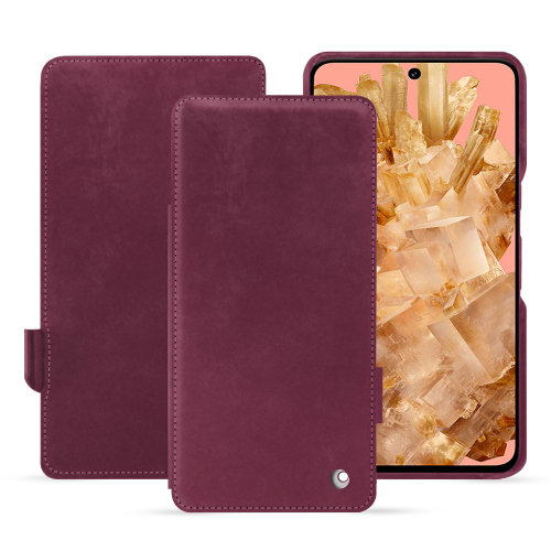 Lussuosa cover con lembo orizzontale per Google Pixel 8 | Eleganza e protezione di alto livelloPrune vintage ( Pantone #612434 ) 