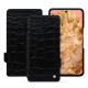 Google Pixel 8 leather case - Crocodile nero ( Noir / Black) 