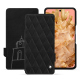 Google Pixel 8 leather case - Negre poudro - Couture ( Pantone #111212 )