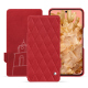 Google Pixel 8 leather case - Rouge troupelenc - Couture ( Pantone #AB191A )