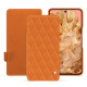Google Pixel 8 leather case - Orange - Couture ( Nappa - Pantone #ff9351 ) 