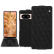 Google Pixel 8 leather case - Negre poudro - Couture ( Pantone #111212 )