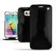 Samsung Galaxy S6 Edge leather case - Onyx ( Bologna Hi Gloss - Black ) 