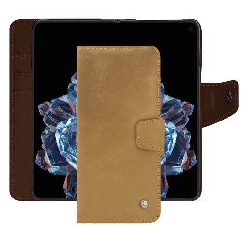 Coque premium OnePlus Open | Noreve, artisans maroquiniersSable vintage ( Pantone #9b7340 ) 