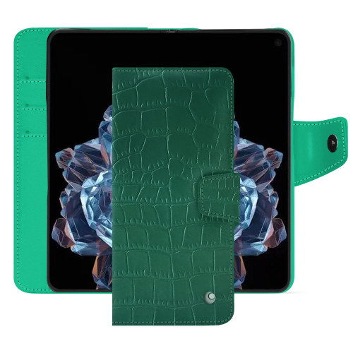 OnePlus Open 高级外壳 | Noreve，皮革工匠Crocodile pino ( Pantone #173F35 ) 