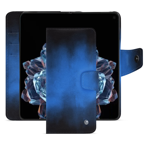 Capa premium para OnePlus Open | Noreve, artesãos em peleBleu Patine