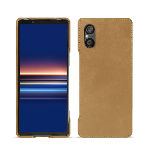 Funda trasera personalizable de alta gama para Sony Xperia 5 VSable vintage ( Pantone #9b7340 ) 