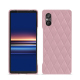 Coque cuir Sony Xperia 5 V - Rose - Couture ( Nappa - Pantone #efbae1 ) 