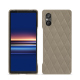 Sony Xperia 5 V leather cover - Darboun sabla - Couture ( Pantone #BCB1A1 )