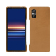 Sony Xperia 5 V leather cover - Castan esparciate ( Pantone #824F2A )