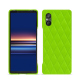 Sony Xperia 5 V leather cover - Vert fluo - Couture ( Pantone #00ab5f ) 