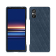 硬质真皮保护套 Sony Xperia 5 V - Jean vintage - Couture ( Pantone #2f414f  ) 