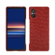 Sony Xperia 5 V leather cover - Autruche ciliegia ( Pantone #a4343a ) 