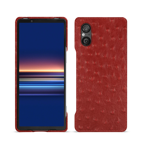 Capa traseira topo de gama personalizável para Sony Xperia 5 VAutruche ciliegia ( Pantone #a4343a ) 
