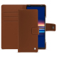 Housse cuir Sony Xperia 5 V - Marron ( Nappa - Pantone #8B4720 ) 
