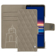 Sony Xperia 5 V leather case - Darboun sabla - Couture ( Pantone #BCB1A1 )