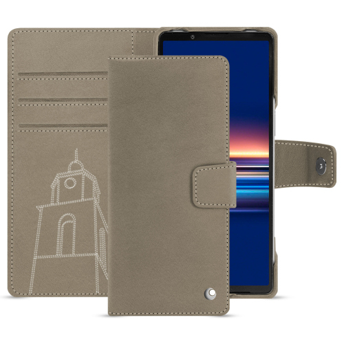 Wallet case for Xperia 5 V | Stylish protection and functionalityDarboun sabla ( Pantone #BCB1A1 )