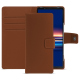 Capa em pele Sony Xperia 5 V - Marron PU ( Pantone #8B4720 )