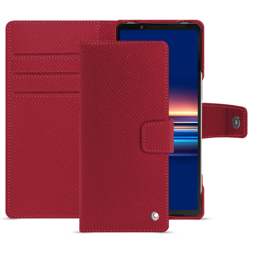 Xperia 5 V용 지갑 케이스 | 스타일리시한 보호 및 기능성Rouge passion ( Pantone #a6192e ) 