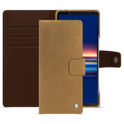 Etui portefeuille pour Xperia 5 V | Protection élégante et fonctionnalitéSable vintage ( Pantone #9b7340 ) 