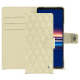 Housse cuir Sony Xperia 5 V - Ivoire - Couture ( Pantone #d6d6c6 ) 