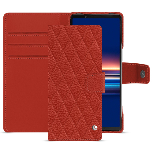 Etui portefeuille pour Xperia 5 V | Protection élégante et fonctionnalitéPapaye - Couture ( Pantone #b54317 ) 