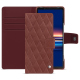 Housse cuir Sony Xperia 5 V - Passion vintage - Couture ( Pantone #591d16 ) 