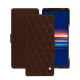 Sony Xperia 5 V leather case - Châtaigne - Couture ( Pantone #1b1107 ) 