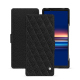 가죽 커버 Sony Xperia 5 V - Ebène - Couture ( Noir / Black ) 