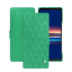Housse cuir Sony Xperia 5 V - Menthe vintage - Couture ( Pantone #37b375 ) 