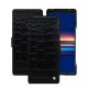 Capa em pele Sony Xperia 5 V - Crocodile nero ( Noir / Black) 