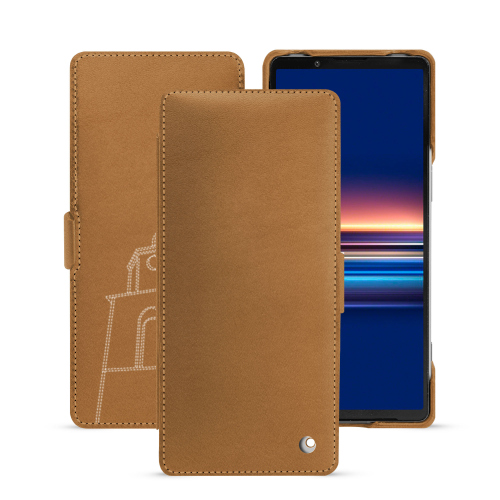 Custodia con lembo orizzontale per Sony Xperia 5 VCastan esparciate ( Pantone #824F2A )