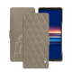 Sony Xperia 5 V leather case - Darboun sabla - Couture ( Pantone #BCB1A1 )