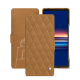 Sony Xperia 5 V leather case - Castan esparciate - Couture ( Pantone #824F2A )