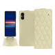 Sony Xperia 5 V leather case - Ivoire - Couture ( Pantone #d6d6c6 ) 