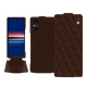 Sony Xperia 5 V leather case - Châtaigne - Couture ( Pantone #1b1107 ) 