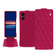 Housse cuir Sony Xperia 5 V - Rose fluo - Couture ( Pantone #ff16b4 ) 