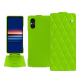 Lederschutzhülle Sony Xperia 5 V - Vert fluo - Couture ( Pantone #00ab5f ) 