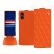 Sony Xperia 5 V leather case - Orange fluo - Couture ( Pantone #ff5406 ) 
