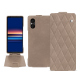 Housse cuir Sony Xperia 5 V - Taupe vintage - Couture ( Pantone #591d16 ) 