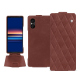 Sony Xperia 5 V leather case - Passion vintage - Couture ( Pantone #591d16 ) 