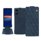 Funda de piel Sony Xperia 5 V - Jean vintage - Couture ( Pantone #2f414f  ) 