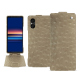 Custodia in pelle Sony Xperia 5 V - Autruche desert ( Pantone #A39382 ) 