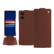 Housse cuir Sony Xperia 5 V - Marron délicat ( Pantone #95614d) 