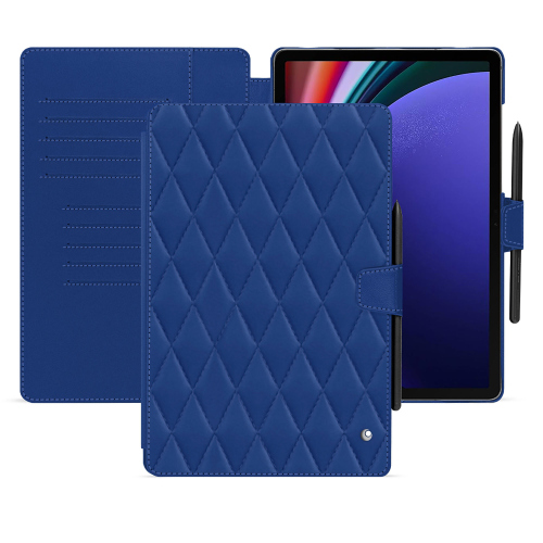 Schützen Sie Ihr Galaxy Tab S9+ mit einer hochwertigen SchutzhülleBleu océan - Couture ( Nappa - Pantone #15458a) 