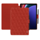 Samsung Galaxy Tab S9+ leather case - Papaye - Couture ( Pantone #b54317 ) 
