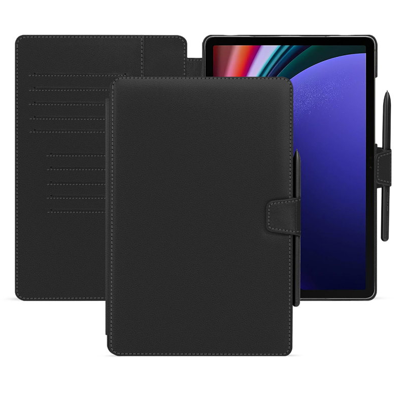 Samsung Galaxy Tab S9+ leather case - Noir PU ( Black ) 
