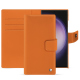 Funda de piel para cartera Samsung Galaxy S24 Ultra - Orange ( Nappa - Pantone #ff9351 ) 